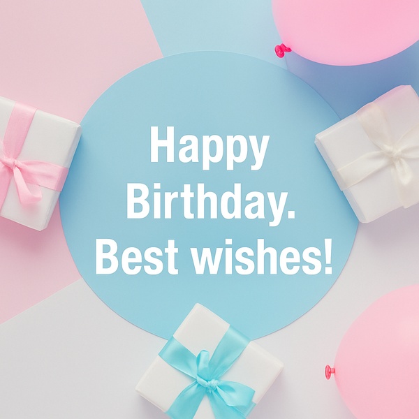 Short Happy Birthday greeting (#79) - beautiful greeting card