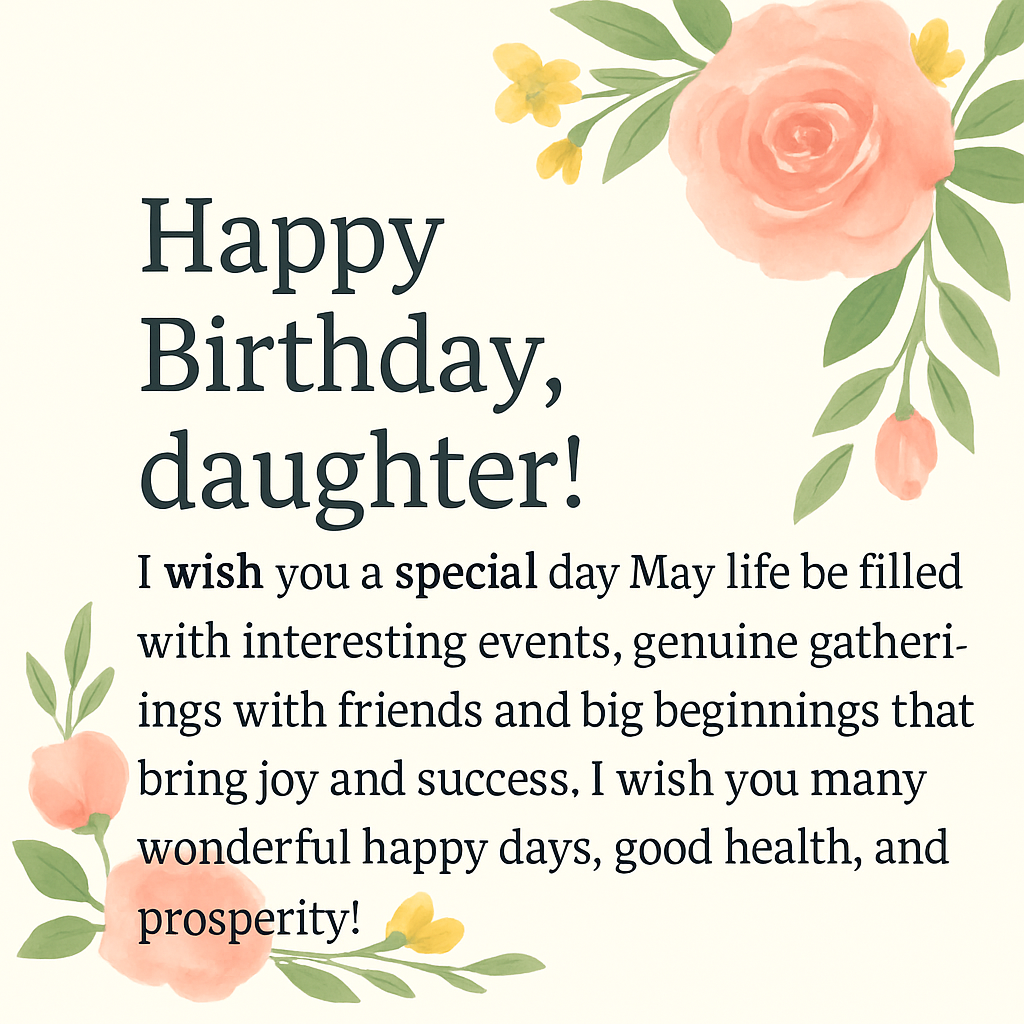 Happy Birthday greeting for a female relative (#22) - beautiful greeting card