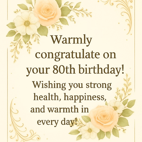 Beautiful picture greeting for 80th Birthday anniversary (#19)