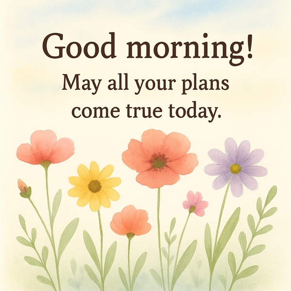 Good morning greeting card with beautiful wildflowers (#37)