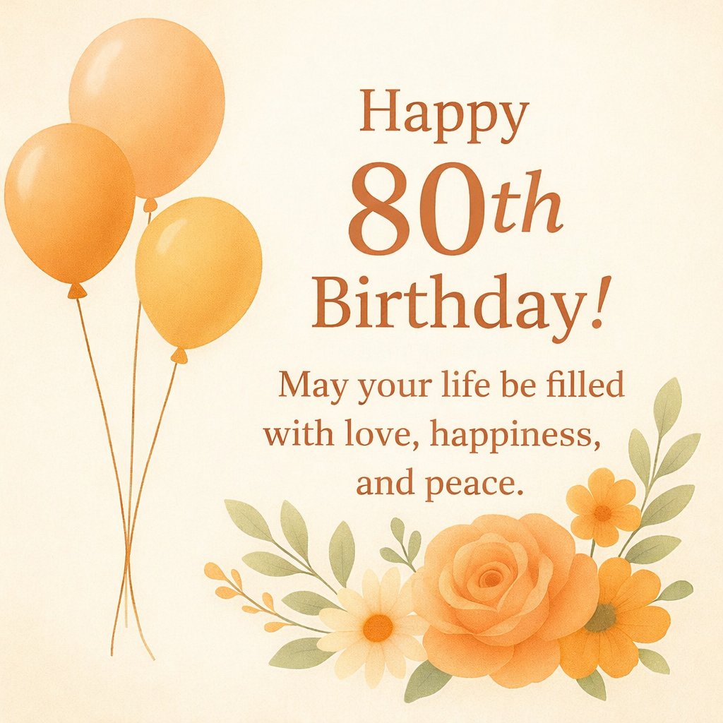 Original greeting card for 80th Birthday anniversary (#20)